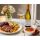 Lorenz & Söhne Gewürztraminer Spätlese fruchtig zu Entenbrust mit Orangensauce, Rotkohl, Kartoffelgratin und Crème brûlée mit frischen Beeren