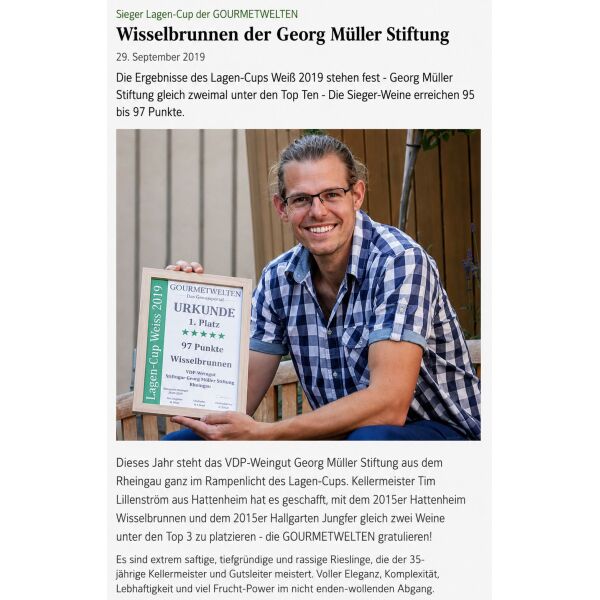 Kellermeister Tim Lilienström mit Urkunde