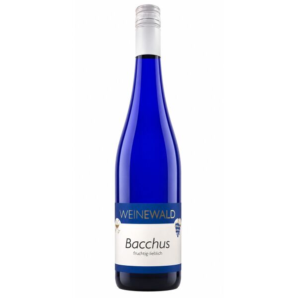 Produktfoto: Blaue Weinflasche, Schlegelform, Naturkork, 750 Milliliter