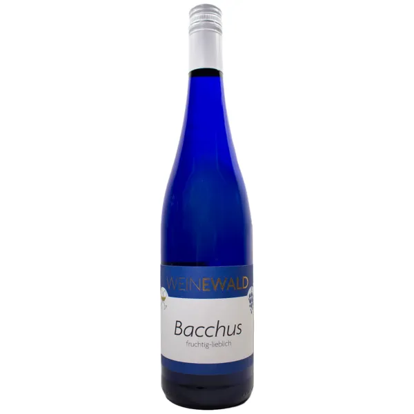 blaue Weinflasche, Schlegelform, mit Drehverschluss