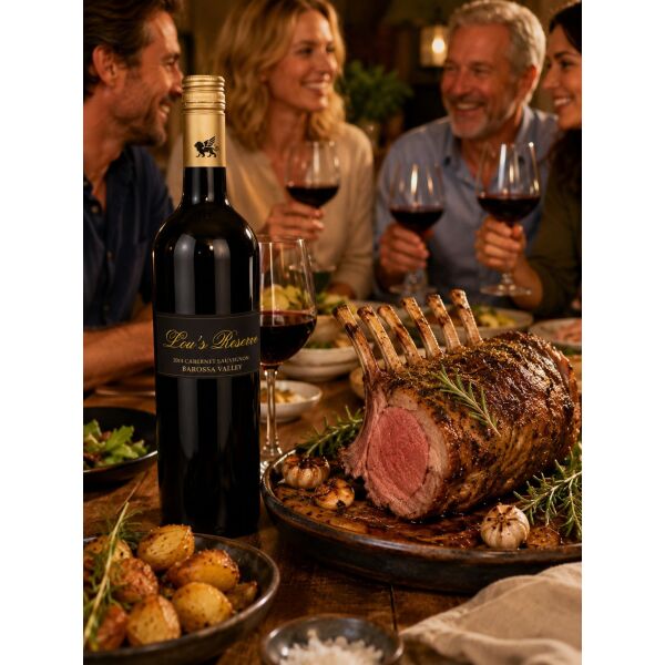 Lous Reserve Cabernet Sauvignon zum Australian Roast Lamb mit Rosmarin und Knoblauch in geselliger Runde