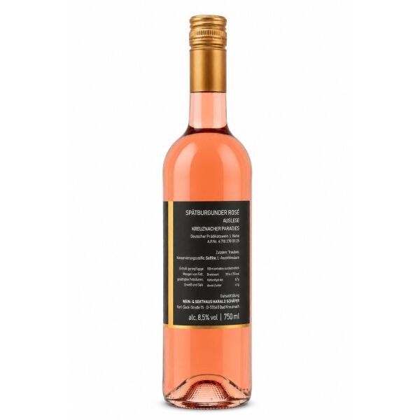 Rückenetikett Kreuznacher Paradies Rosé Auslese